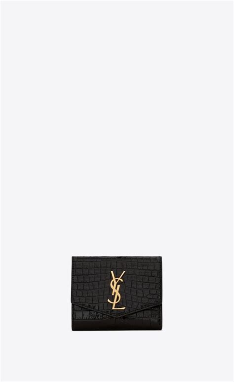 ysl wallet croc|UPTOWN Compact wallet in crocodile.